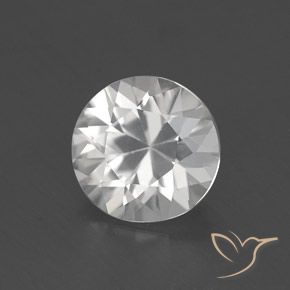 1.67ct Natural Branco Zircão, Redondo, VVS-VS