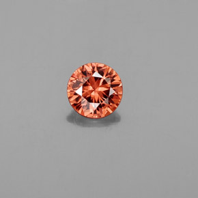 Zircão laranja natural 0,71ct, corte redondo, VVS
