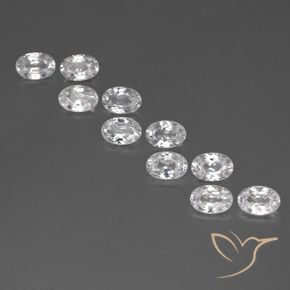 7.17ctw Natural Branco Zircão, oval, VVS-VS