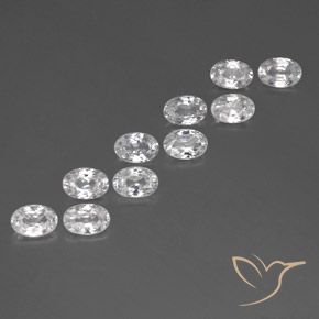 Pedras preciosas de Zircão Branco natural de 7.17 ct, oval, VVS-VS