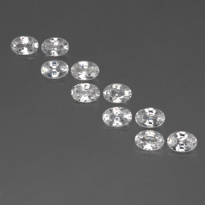 Pedras preciosas de zircão branco natural de 7,44 ct, corte oval, VS