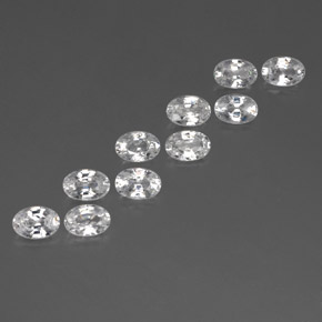 Pedras preciosas de zircão branco natural de 7,44 ct, corte oval, VS