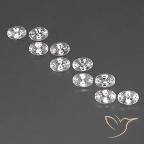 8.58ctw Natural Branco Zircão, oval, VVS-VS