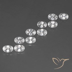 Pedras preciosas de Zircão Branco natural de 8.58 ct, oval, VVS-VS