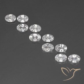 6.99ctw Natural Branco Zircão, oval, VVS-VS