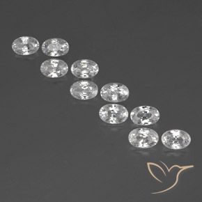 8.18ctw Natural Branco Zircão, oval, VVS-VS