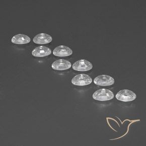 Pedras preciosas de Zircão Branco natural de 8.18 ct, oval, VVS-VS