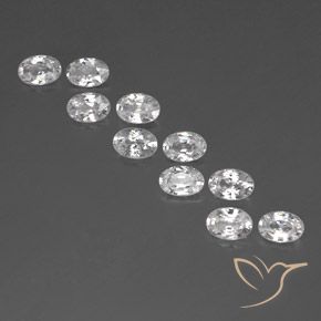 6.86ctw Natural Branco Zircão, oval, VVS-VS