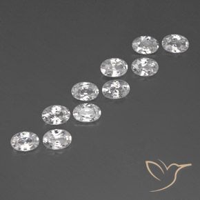 Pedras preciosas de Zircão Branco natural de 6.86 ct, oval, VVS-VS