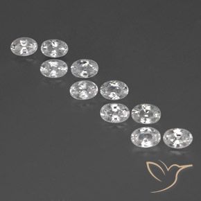 8.00ctw Natural Branco Zircão, oval, VVS-VS