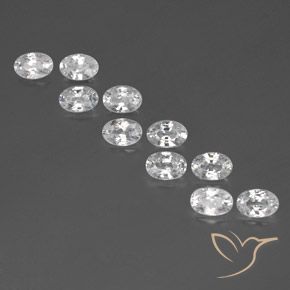 7.49ctw Natural Branco Zircão, oval, VVS-VS