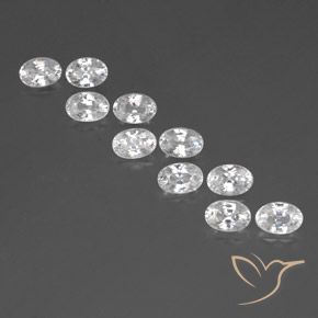 8.12ctw Natural Branco Zircão, oval, VVS-VS