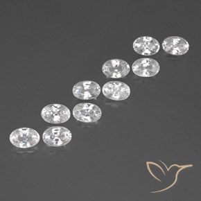 Pedras preciosas de Zircão Branco natural de 8.12 ct, oval, VVS-VS