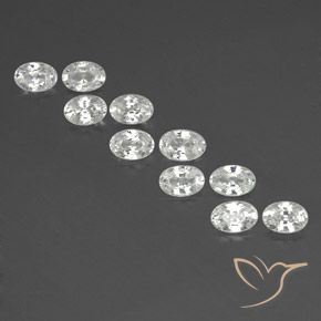 7.26ctw Natural Branco Zircão, oval, VVS-VS