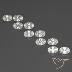8.63ctw Natural Branco Zircão, oval, VVS-VS
