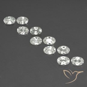 7.10ctw Natural Branco Zircão, oval, VVS-VS