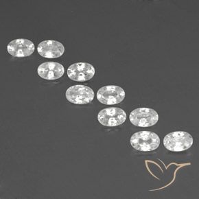 7.46ctw Natural Branco Zircão, oval, VVS-VS