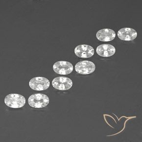 Pedras preciosas de Zircão Branco natural de 7.46 ct, oval, VVS-VS