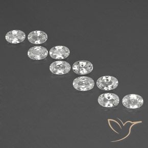 7.21ctw Natural Branco Zircão, oval, VVS-VS
