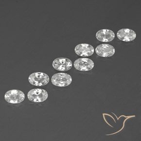 Pedras preciosas de Zircão Branco natural de 7.21 ct, oval, VVS-VS