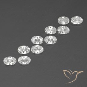 Pedras preciosas de Zircão Branco natural de 7.33 ct, oval, VVS-VS