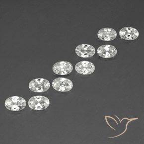 Pedras preciosas de Zircão Branco natural de 7.33 ct, oval, VVS-VS
