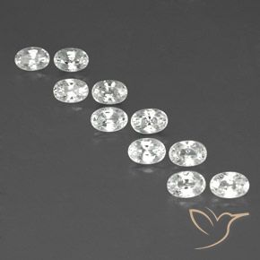 8.81ctw Natural Branco Zircão, oval, VVS-VS
