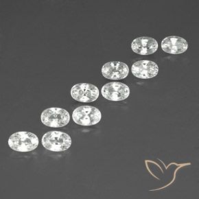 Pedras preciosas de Zircão Branco natural de 8.81 ct, oval, VVS-VS