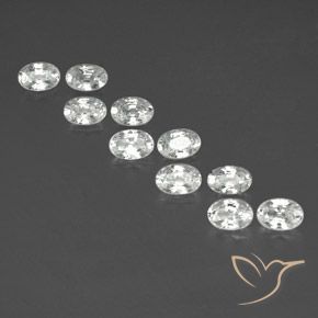 7.36ctw Natural Branco Zircão, oval, VVS-VS