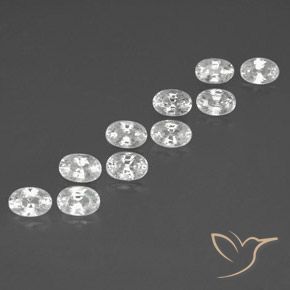 Pedras preciosas de Zircão Branco natural de 8.35 ct, oval, VVS-VS