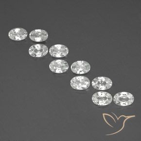 6.61ctw Natural Branco Zircão, oval, VVS-VS