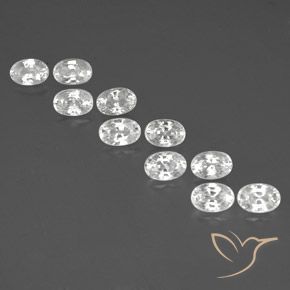 8.49ctw Natural Branco Zircão, oval, VVS-VS