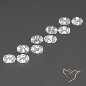 Pedras preciosas de Zircão Branco natural de 8.49 ct, oval, VVS-VS