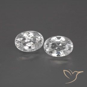 3.01ctw Natural Branco Zircão, oval, VVS-VS