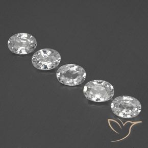 5.74ctw Natural Branco Zircão, oval, VVS-VS