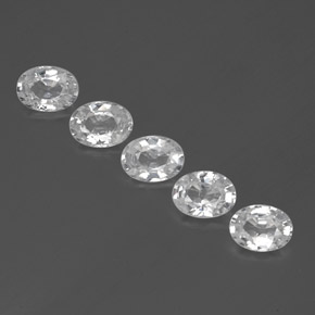 Pedras preciosas de zircão branco natural de  ct, corte oval, VVS