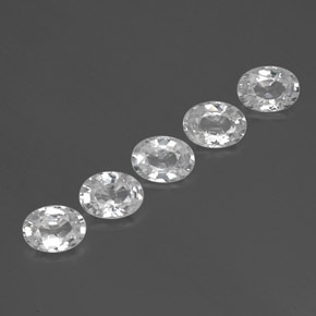Pedras preciosas de zircão branco natural de  ct, corte oval, VVS