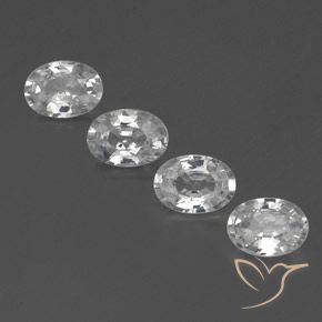 4.57ctw Natural Branco Zircão, oval, VVS-VS