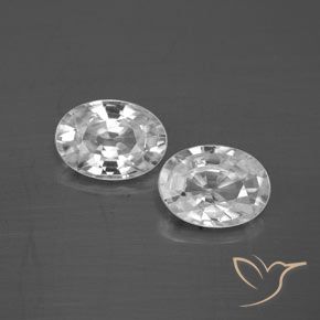 2.33ctw Natural Branco Zircão, oval, VVS-VS