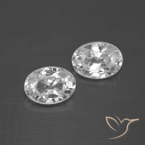 2.63ctw Natural Branco Zircão, oval, VVS-VS