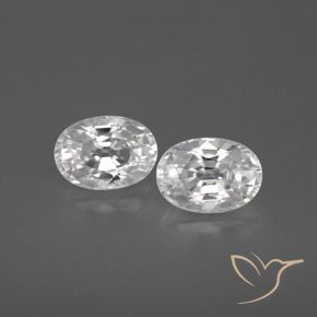 2.88ctw Natural Branco Zircão, oval, VVS