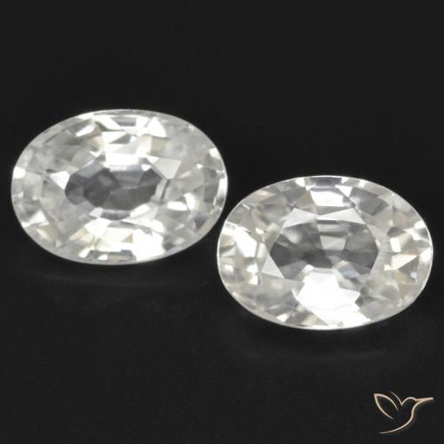 2.48ctw Natural Branco Zircão, oval, VVS