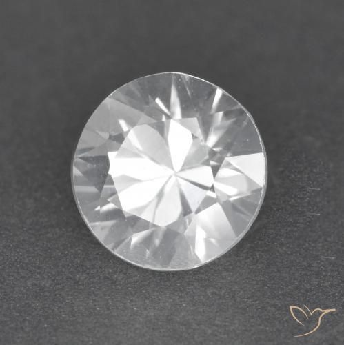 Zircão Branco Natural 1.52ct, Redondo, VVS