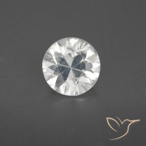 1.68ct Natural Branco Zircão, Redondo, VS-SI