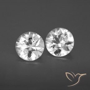 Pedras preciosas de Zircão Branco natural de 3.35 ct, Redondo, VS