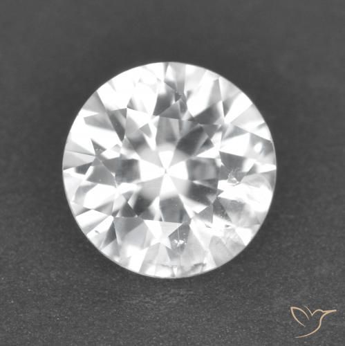 1.68ct Natural Branco Zircão, Redondo, VS-SI