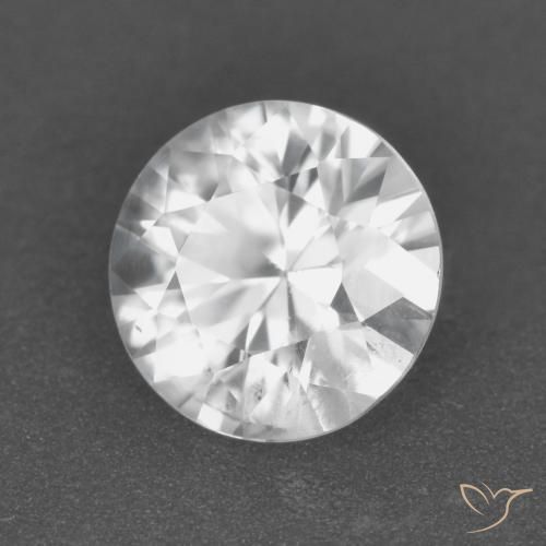 Zircão Branco Natural 1.68ct, Redondo, VS-SI
