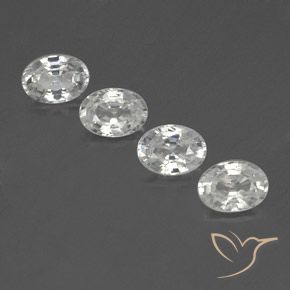 5.00ctw Natural Branco Zircão, oval, VVS-VS