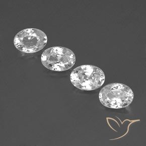 5.02ctw Natural Branco Zircão, oval, VVS