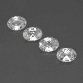 Pedras preciosas de zircão branco natural de 4,81 ct, corte oval, VS